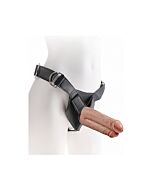 Pettorina con doppio pene 19cm - mulato