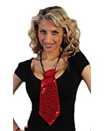 Cravatta rossa con paillettes