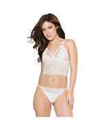 Bralette y bragas de encaje - blanca