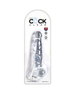 King cock - dildo realista, trasparente -16,5 cm
