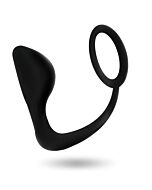 Plug anale per giocattoli dipendenti con anello per pene nero