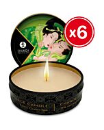 Candela da massaggio Shunga tè verde 6 x 30 ml