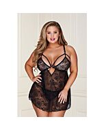 Perizoma in pizzo nero Babydoll 2pc