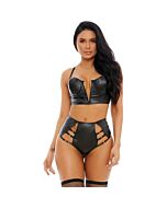 Cucito con lussuosa lingerie trapuntata con congiunto negro