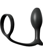 Plug anale con anello per pene nero