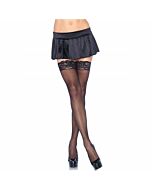 Calze gamba avenue nere con top in pizzo