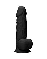 Pene in silicone con testicoli 21,6cm - nero