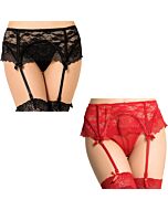 Set di giarrettiere rosso / nero