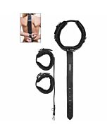 Bracciale lungo in pelle - nero