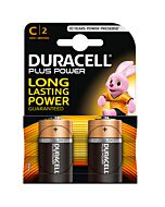 Duracell plus power pila alcalina c lr14 blister * 2