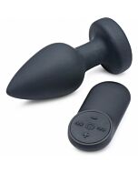 Plug anale vibrante in silicone-nero-medio