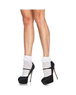 Calzini all'uncinetto Leg avenue con cuori bianchi