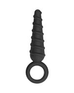 N. 60 - dildo anale con anelli di metallo - nero