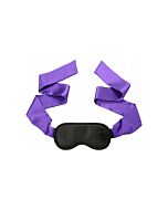 Maschera bondage in seta rosa nera