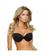 Divabra reggiseno senza spalline in pizzo nero senza schienale a