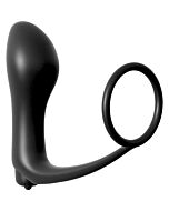 Plug anale vibrante con anello per pene nero