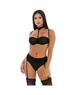 Set di lingerie girocollo nero in agguato