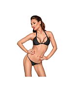 Set reggiseno e perizoma con ferretto - nero