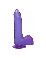 Pene gelatine di cristallo con testicoli 18cm - viola