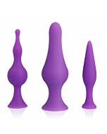 Tappi anali spirit training silicone lila 3 pezzi