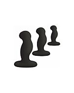 Starter kit anale 3 tappi in silicone - nero