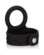 Supporto per scroto tri-snap - imbracatura in silicone nero taglia l