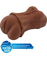 Masturbatore per vagina vibrante a fessura super bagnata - marrone