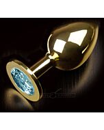 Plug anale gioielli large oro / turquesa