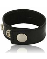 Cinturino in metallo rigido regolabile in pelle per pene nero