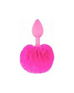 Coda di coniglio - tappo in silicone rosa