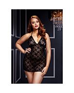 Babydoll in pizzo nero taglie forti Baci
