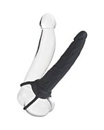 Dildo a doppio penetratore con imbracatura nera