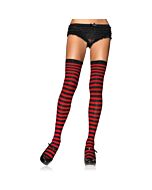 Collant coprente a strisce nero-rosso avenue Leg