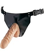 Pettorina con pene realistico e mutandine regolabili