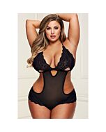 Body teddy in pizzo - negro