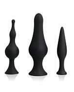 Tappi anali Spirit training silicone negro 3 pezzi