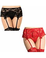 Set di giarrettiere rosso / nero