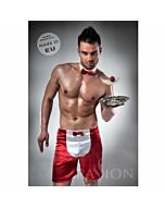 Costume cameriere 019 sexy rosso / nero di passion men s / m