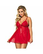 Babydoll rosso con fiocco