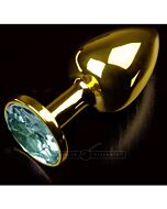 Plug anale gioielli piccolo oro / esmeralda