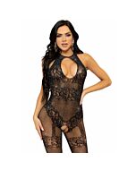 Bodystocking Rosso Senza Cuciture - Nero