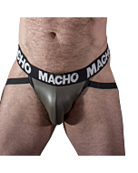 Jock in pelle grigia beige MachoX