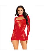 Minivestito in Pizzo Rosso Fuoco