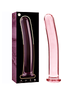 Dildo in vetro rosa nebuloso 18.5x3 cm