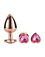 Set di tappi anali Love Rose Gold Brillante