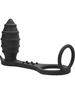 Sono no. 55 - tappo con anello per pene in silicone - nero