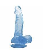 Dildo realistico con ventosa e testicoli azzurri