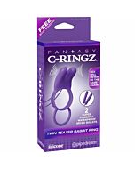 Anello vibrante doppio coniglio fantasia c-ring