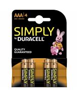 Duracell semplicemente pila alcalina aaa lr03 / mn2400 4ud