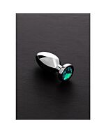 Spina metallica ingioiellata con perla azzurra